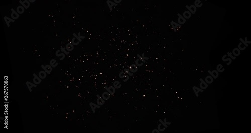 Explosion And Fireballs. Particles Moving Around. High Speed Footage 4K VFX Element photo
