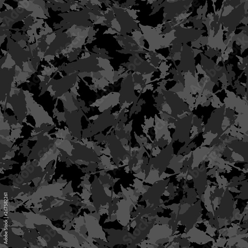 Urban camouflage of various shades of black and grey colors