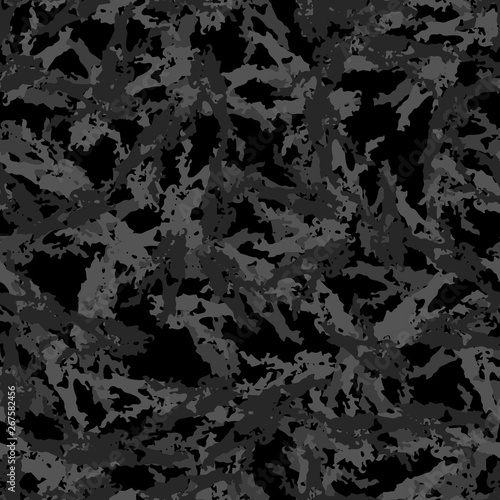 Urban camouflage of various shades of black and grey colors
