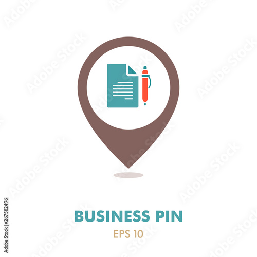 Free Download Contract Document With Pencil outline pin map icon - GFXLoad