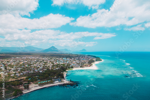 Aerial view of Mauritius taken during helicopter flight © nadezhda1906