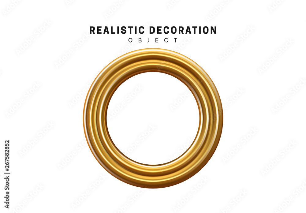 Golden geometric 3d object isolated on white background Golden geometric 3d object isolated on white background