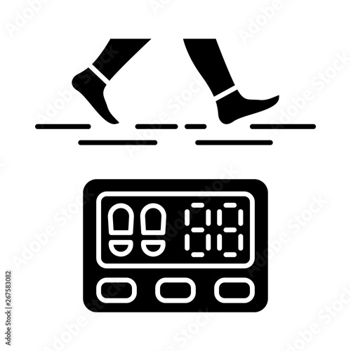 Digital pedometer glyph icon