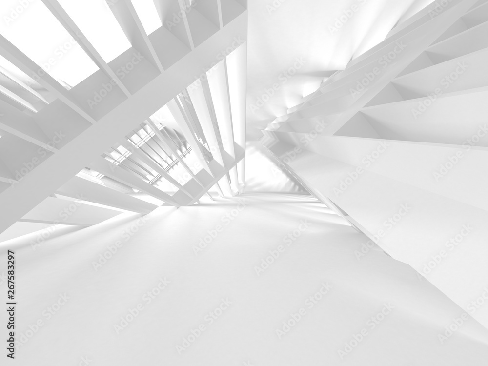 Fototapeta premium Futuristic White Architecture Design Background
