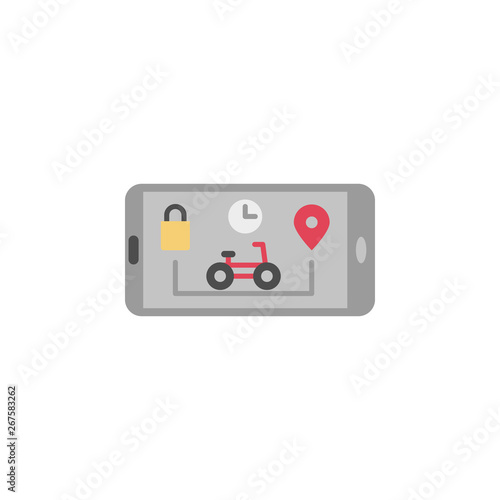 Food delivery, app, eat, food, phone, restaurant color icon