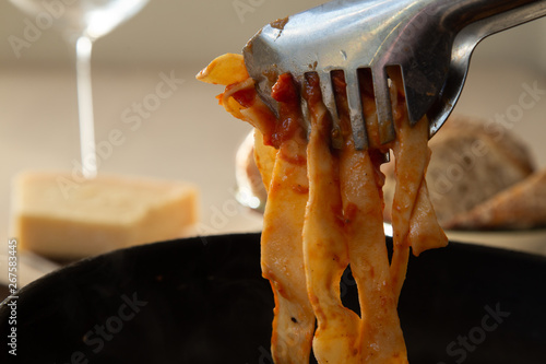 Tagliatelle in Tomato Sauce with Parmesan