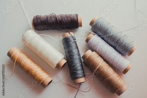 Threads for sewing genuine leather. Waxed threads