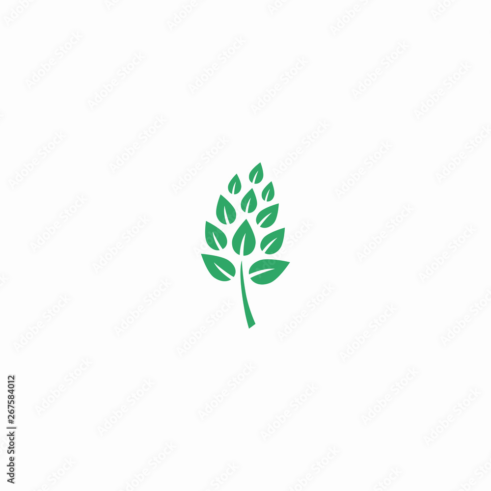 Fototapeta premium Green tree with leaves icon. - Illustration