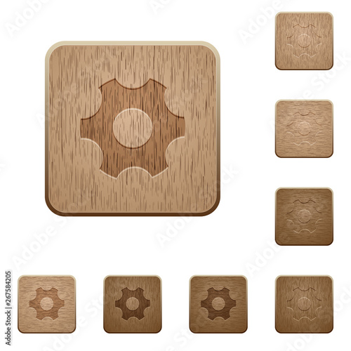 Single cogwheel wooden buttons