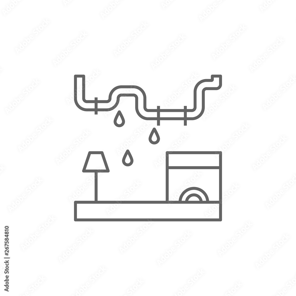 Plumber, flood, broken icon. Element of plumber icon. Thin line icon for website design and development, app development. Premium icon