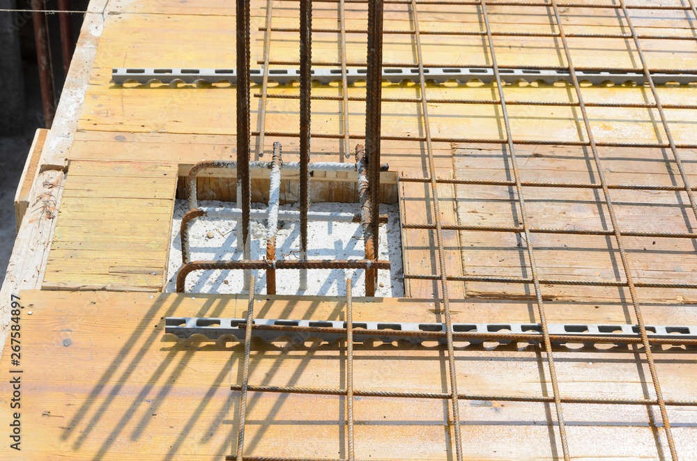 Reinforcement on construction site