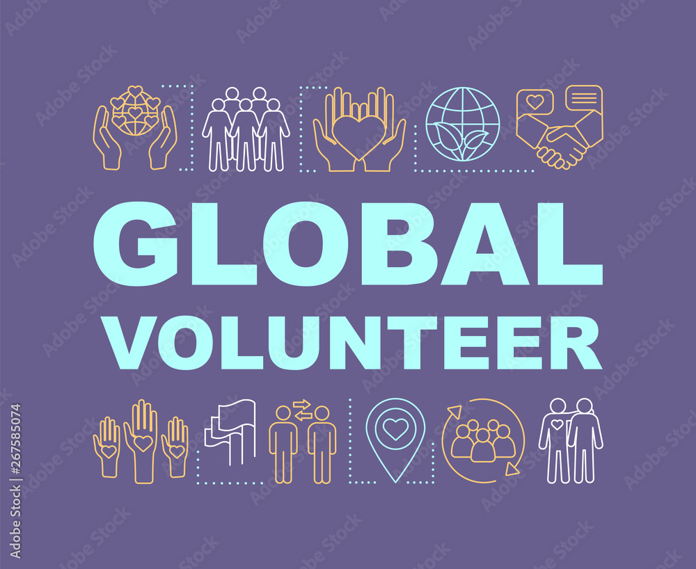 Fototapeta premium Global volunteer word concepts banner