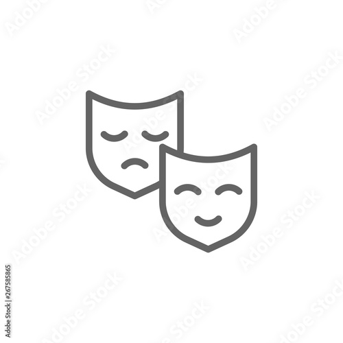 Theatre Masks icon. Element of theatre icon. Thin line icon for website design and development, app development. Premium icon