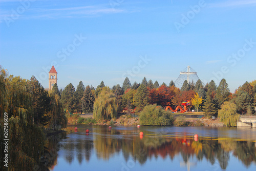 Central overview of Spokane in Washington state