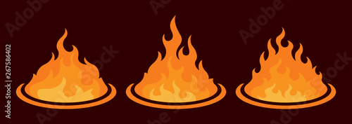 Bonfire icon set. Design element