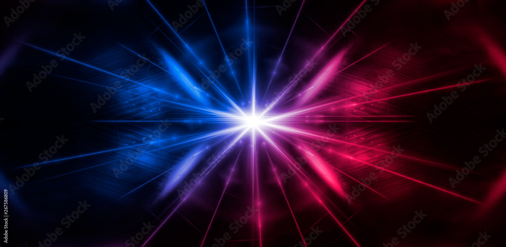 Neon lines on a dark background. Space background, lights space units. Abstract neon background, tunnels, corridors, lenses, glare, laser beams. The virtual reality Neon lines on a dark background. Space background, lights space units. Abstract neon background, tunnels, corridors, lenses, glare, laser beams. The virtual reality