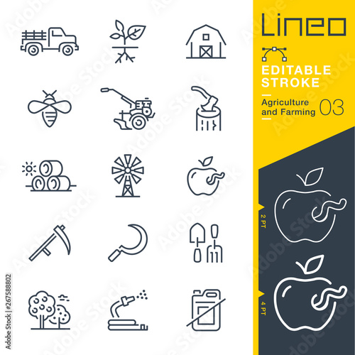 Lineo Editable Stroke - Agriculture and Farming line icons