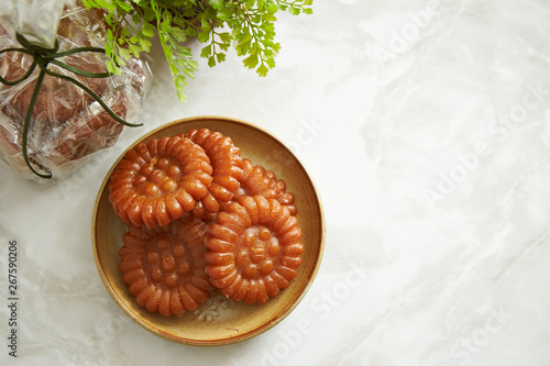 Yakgwa, Korean traditional honey cookie  photo