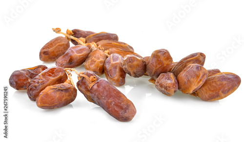 date palm fruit on white background