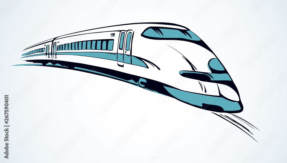 Rapid train. Vector sketch