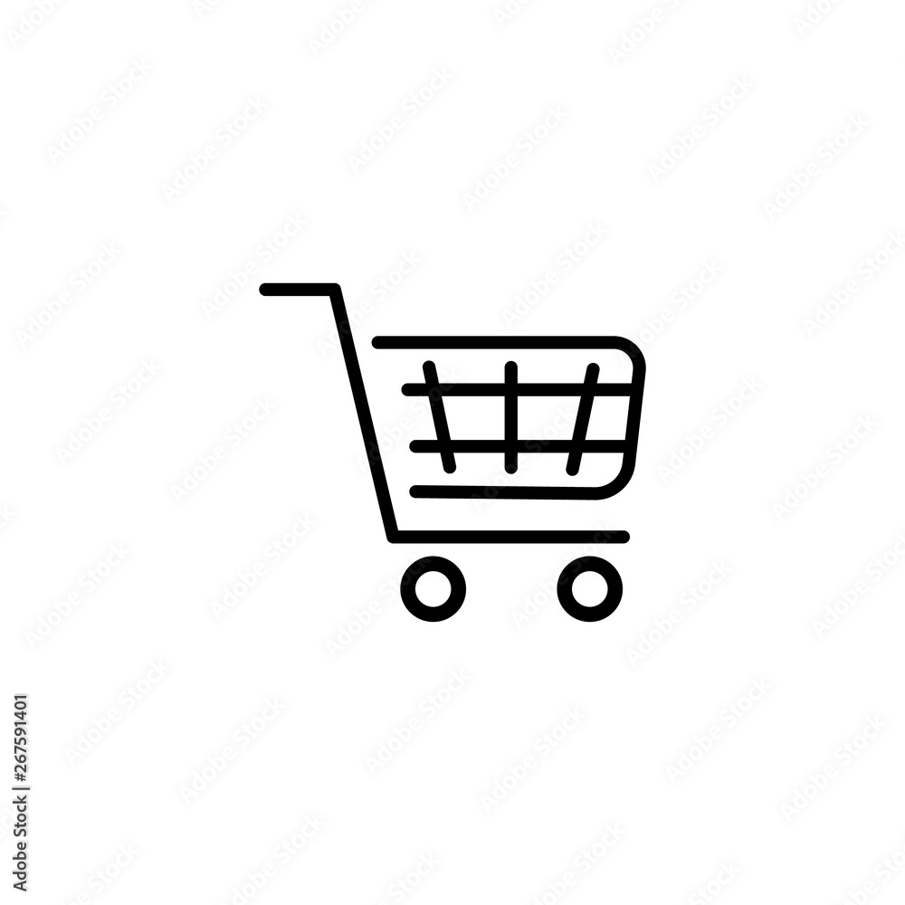 Shopping cart isolated on white background - icon vector.