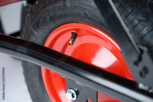 Wheelbarrow wheel valve and tyre tire