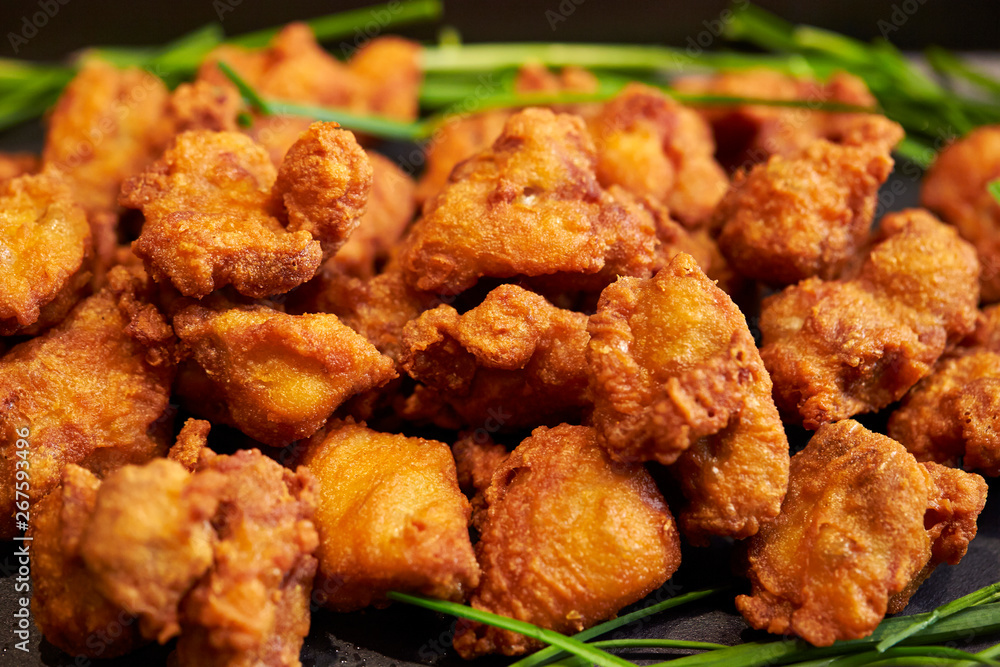 Karaage, fried chicken at buffet Karaage, fried chicken at buffet
