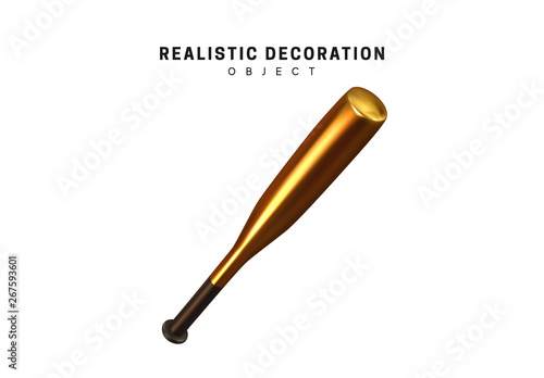Isolated 3d object Shapes sports baseball metal bat