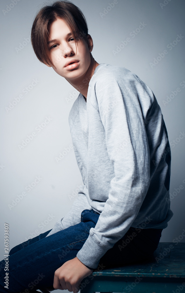 lifestyle and people concept - Portrait Of Serious Teenage Boy lifestyle and people concept - Portrait Of Serious Teenage Boy