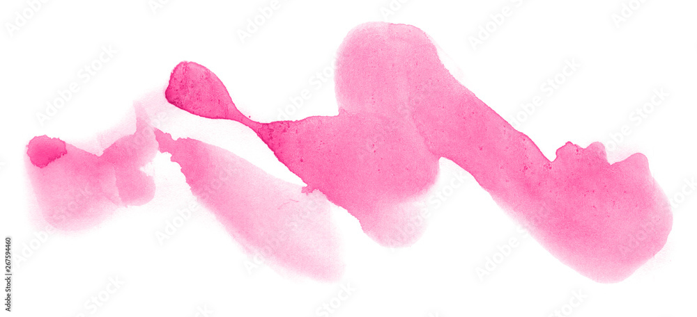 Abstract watercolor background hand-drawn on paper. Volumetric smoke elements. Pink color. For design, web, card, text, decoration, surfaces. Abstract watercolor background hand-drawn on paper. Volumetric smoke elements. Pink color. For design, web, card, text, decoration, surfaces.