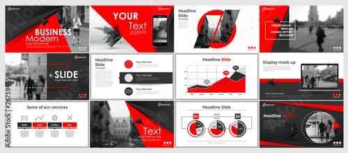 Abstract white, red, slides. Brochure cover design. Fancy info banner frame. Creative set of infographic elements. Urban. Title sheet model set. Modern vector. Presentation templates, corporate.