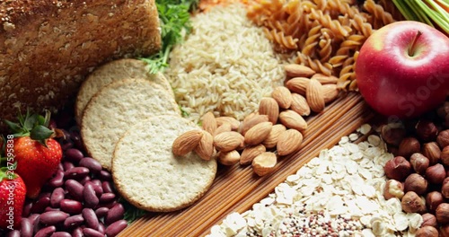Overhead Shot Of Foods Containing Healthy Or Good Carbohydrates