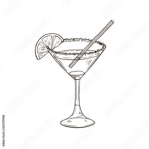 Hand drawn cocktail vector illustration