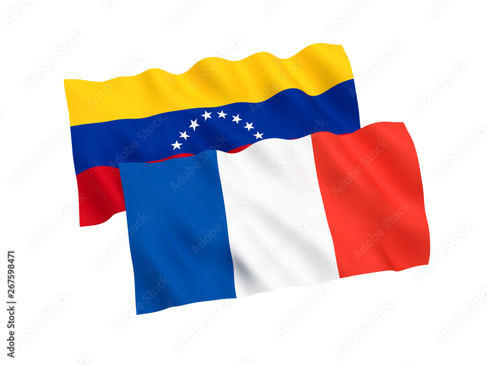 Flags of France and Venezuela on a white background Flags of France and Venezuela on a white background