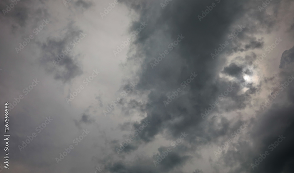 Dark clouds on sky background and texture