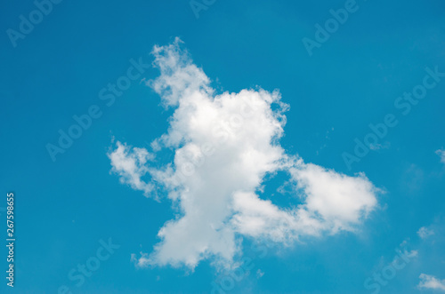 Blue sky and white clouds with blurred pattern background