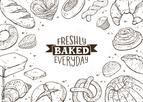 Fresh Bread Poster Vector Ilustration