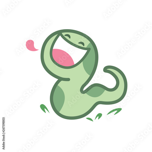 snake cartoon character cute isolated on white background, beautiful snake cartoon characters cute, clip art snake blue lovely and funny, clipart snake mascot cartoon green pastel color © cgdeaw