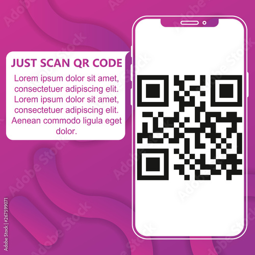 QR code scanning vector illustration concept, people use smartphone and scan qr code for payment and everything, can use for, landing page, template, ui, web, mobile app, poster, banner, flyer