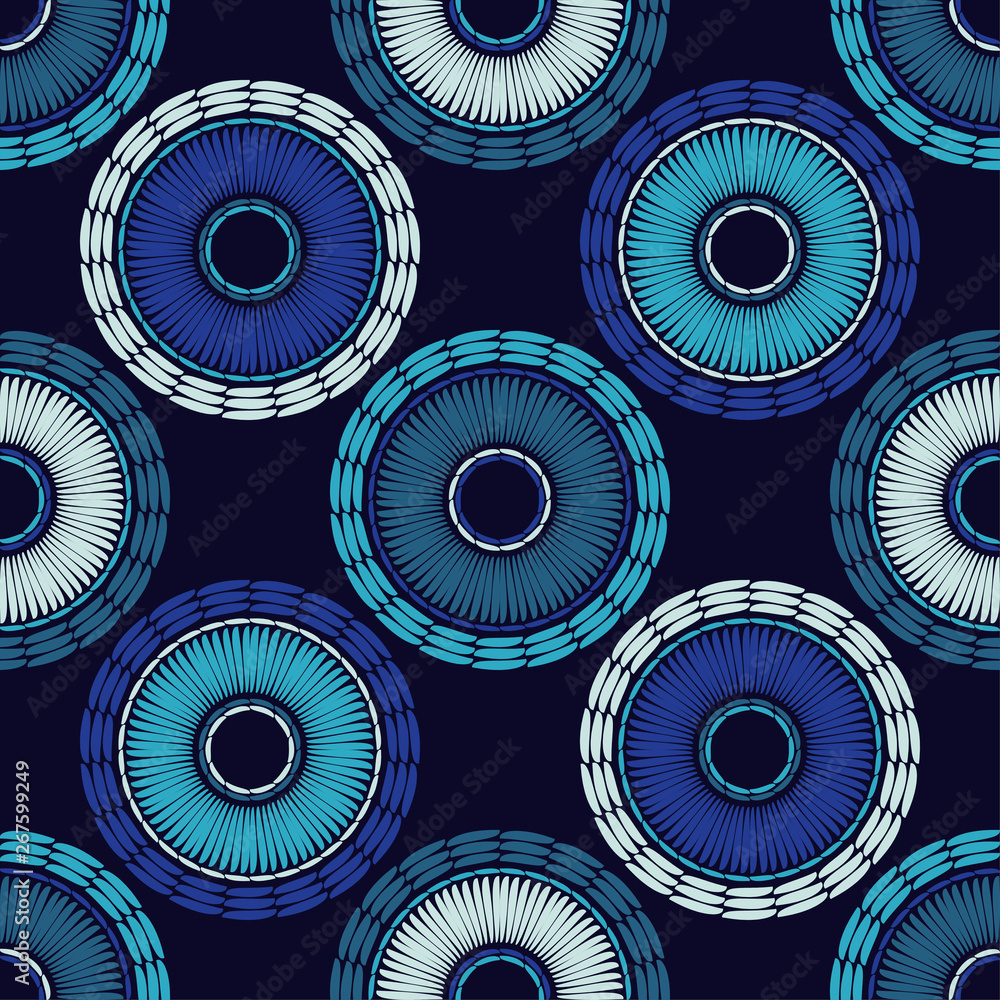 Polka dot seamless pattern. Mosaic of ethnic figures. Patterned texture. Geometric background. Can be used for wallpaper, textile, invitation card, wrapping, web page background. Polka dot seamless pattern. Mosaic of ethnic figures. Patterned texture. Geometric background. Can be used for wallpaper, textile, invitation card, wrapping, web page background.