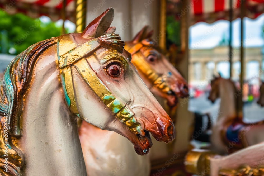 Horses on a Vintage Carousel