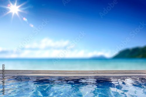 Summer background of swimming pool and free space for your decoration  © magdal3na
