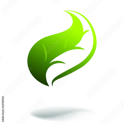 Free Download Logo icon of green leaf for ecology, medical or other design.  - GFXLoad