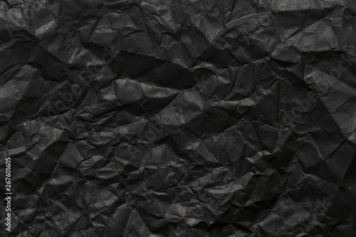 black paper texture background, crumpled pattern