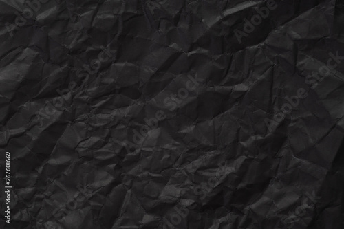black paper texture background  crumpled pattern