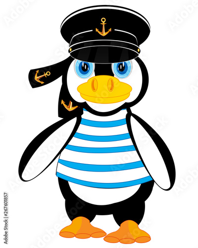 Animal penguin in form of the sailor