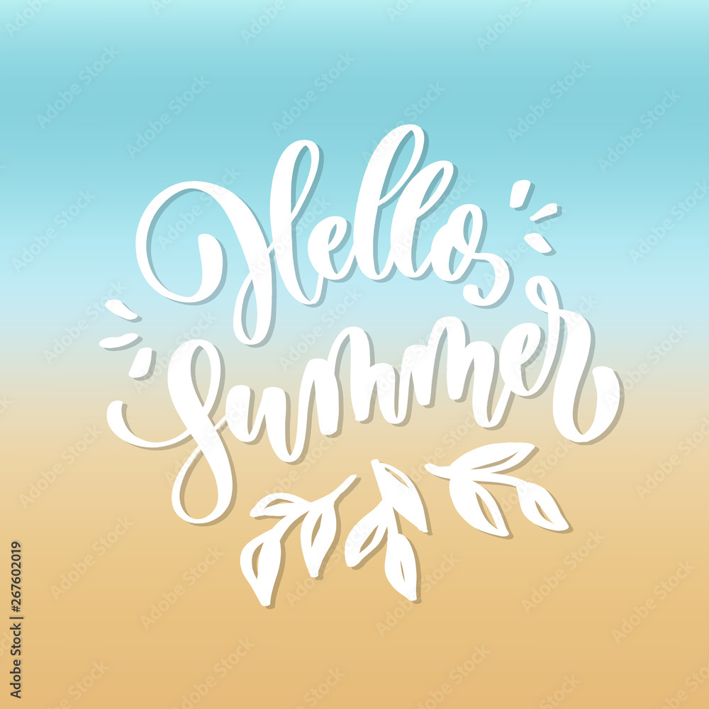 Hello summer - lettering composition. Hello summer - lettering composition.