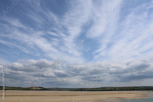 Padstow Harbour and estuary skyline