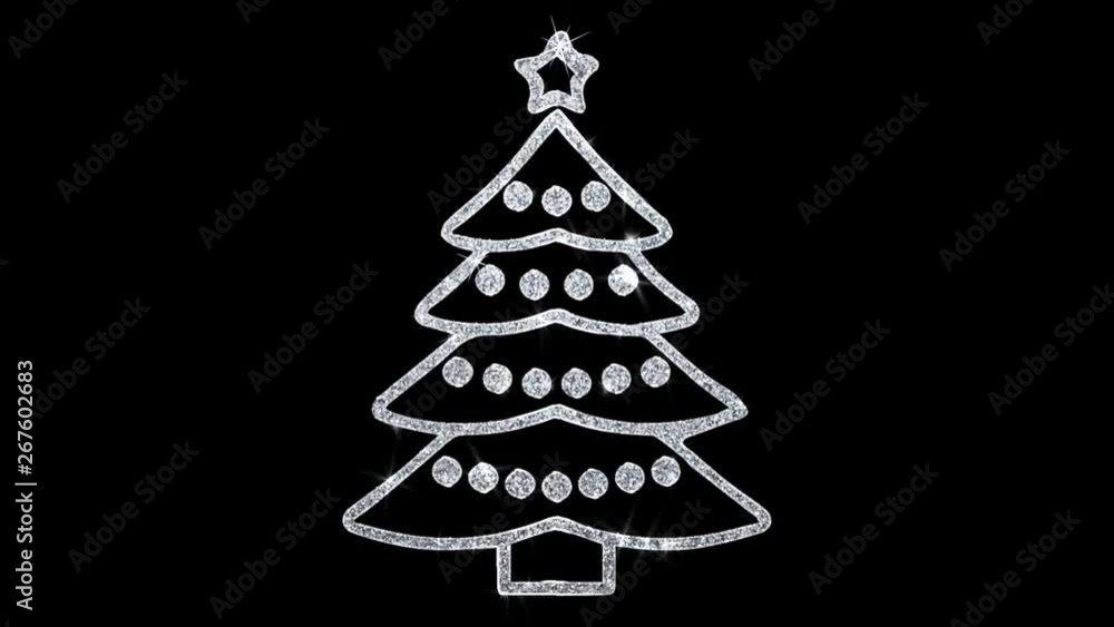 Christmas Tree Element Icon Symbol Abstract Blinking Sparkle Glitter Particle Looped Background. Gift, card, Events, Message, Holiday. Christmas Tree Element Icon Symbol Abstract Blinking Sparkle Glitter Particle Looped Background. Gift, card, Events, Message, Holiday.