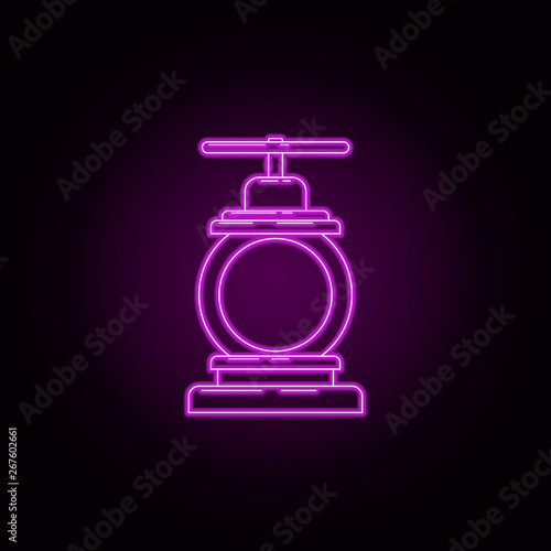 Fire clamp neon icon. Elements of fireman set. Simple icon for websites, web design, mobile app, info graphics